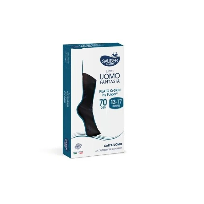 Desa Pharma Calza Sauber Uomo Qskin 70 Righe Multicolor Blu S/m