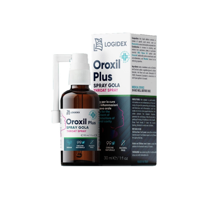 Flacone da 50 Ml di Oroxil Plus Spray Gola della Logidex