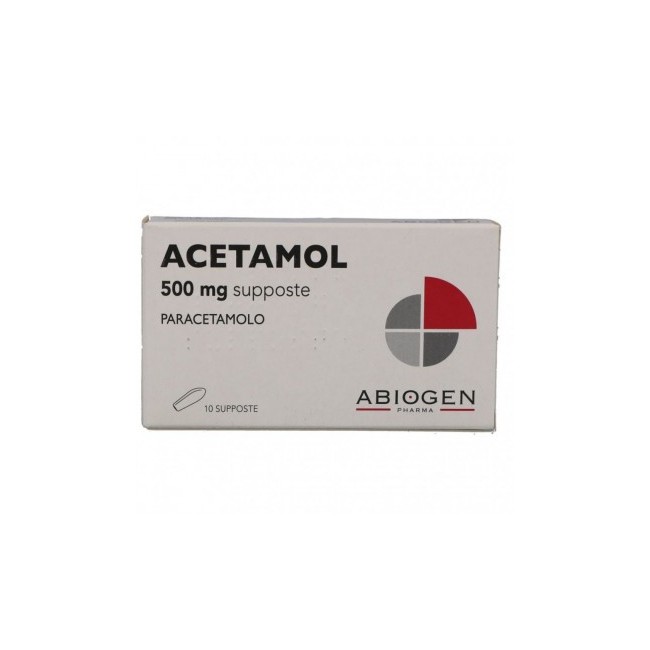 10 Supposte analgesiche Acetamol 500 Mg