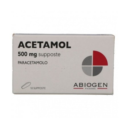 10 Supposte analgesiche Acetamol 500 Mg