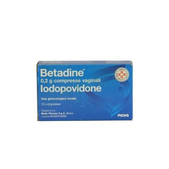 10 Compresse Vaginali Iodopovidone Betadine 0,2 g