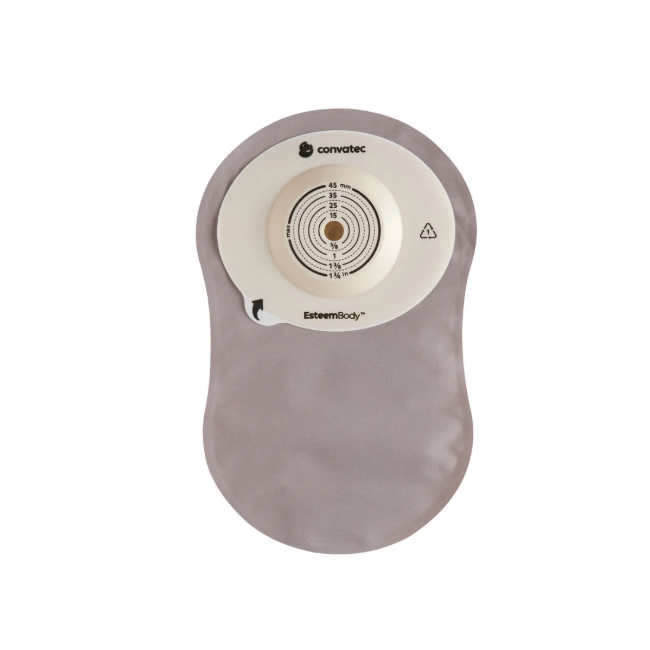 Convatec Sacca Colostomia Esteem Body Fondo Chiuso 7 Mm Opaco Ritagliabile 10-45 Mm 30 Pezzi