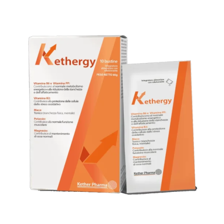 Astuccio da 12 bustine di Kethergy della kether Pharma Astuccio da 12 bustine di Kethergy della kether Pharma
