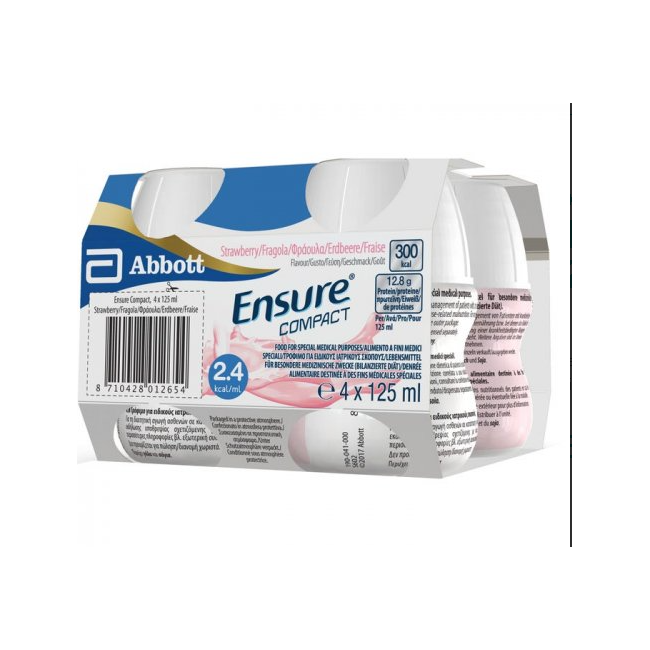 Abbott Ensure Compact Fragola 4 Bottiglie Da 125 Ml