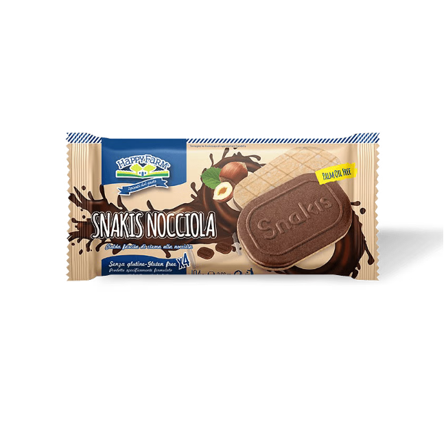Happy Farm Co. Happy Farm Biscotto Cialda Ripieno Di Crema Nocciola - Snakis Nocciola 104 G