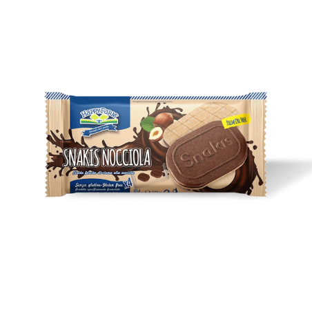 Happy Farm Co. Happy Farm Biscotto Cialda Ripieno Di Crema Nocciola - Snakis Nocciola 104 G