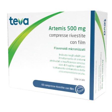 Astuccio da 60 Compresse di Artemis 500 mg della Teva Astuccio da 60 Compresse di Artemis 500 mg della Teva