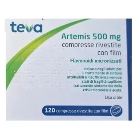 Astuccio da 120 cpr di Artemis 500 Mg della Teva Astuccio da 120 cpr di Artemis 500 Mg della Teva