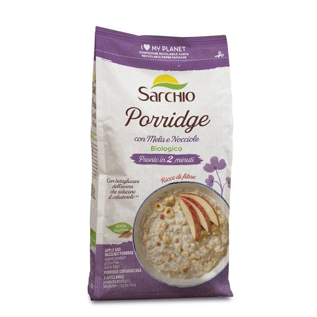 confezione da 250 g di Porridge Mela Nocciole di sarchio