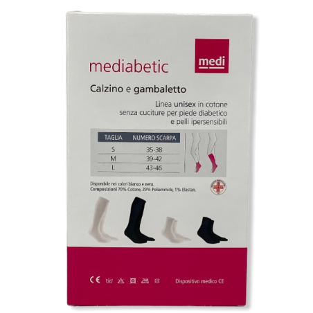 Confezione da un calzino Mediabet Nero Medium Confezione da un calzino Mediabet Nero Medium