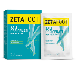 Confezione da 10 bustine da 20 g di Zetafoot sali Ossigenati di Zeta Farmaceutici