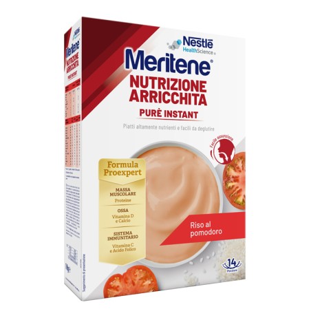 Confezione da 1kg di Meritene Purè Instant Riso Al pomodoro di nestlè Confezione da 1kg di Meritene Purè Instant Riso Al pomodoro di nestlè