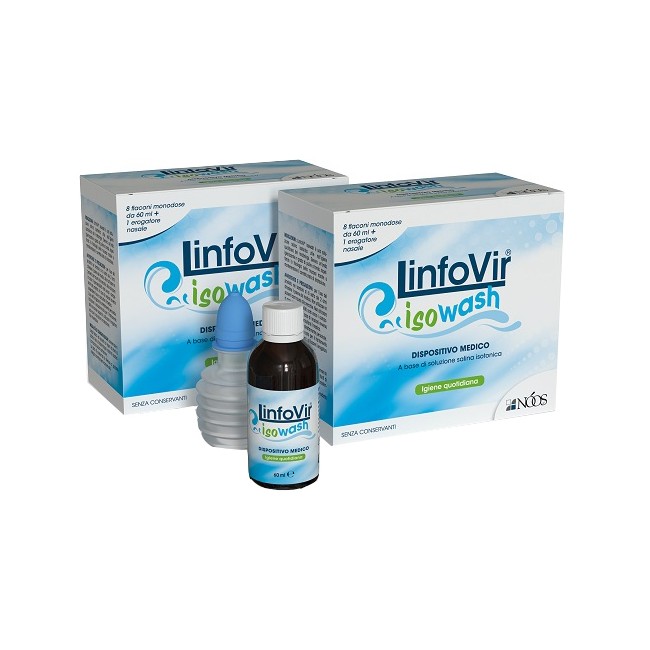 Confezione da 2 astucci da 8 flaconi di Linfovir Isowash
