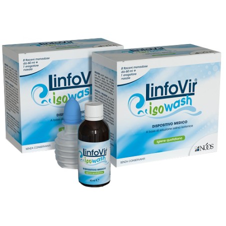 Confezione da 2 astucci da 8 flaconi di Linfovir Isowash Confezione da 2 astucci da 8 flaconi di Linfovir Isowash