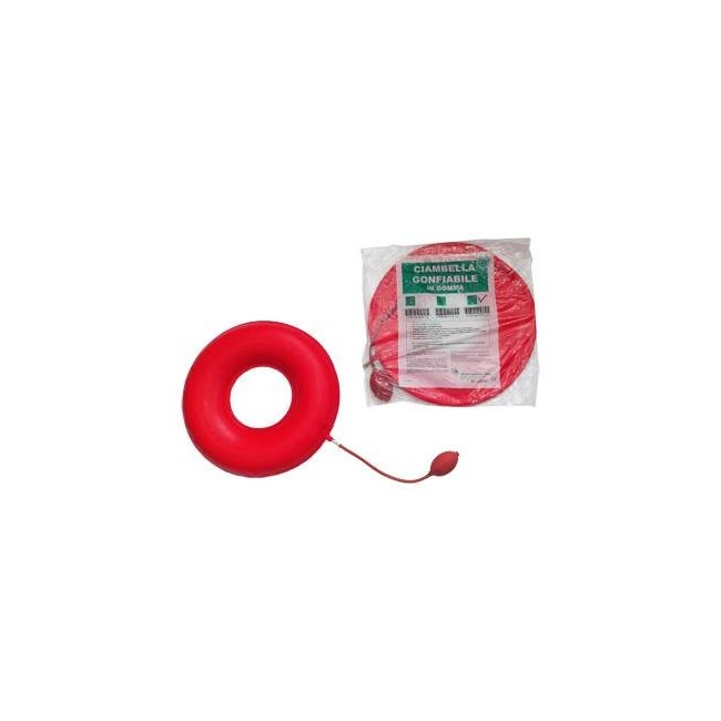 Farvisan Ciambella Gonfiabile Per Invalidi In Gomma Rossa Team Deluxe Con Pompa 45cm Diametro