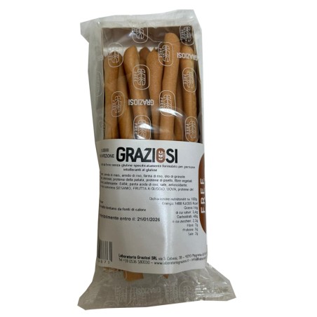 Confezione da 120 g di grissini Friabilissimi di laboratorio graziosi Confezione da 120 g di grissini Friabilissimi di laboratorio graziosi