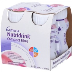 Confezione da 4 Flaconi di Nutridrink Compact Fibre fragola di danone Nutricia