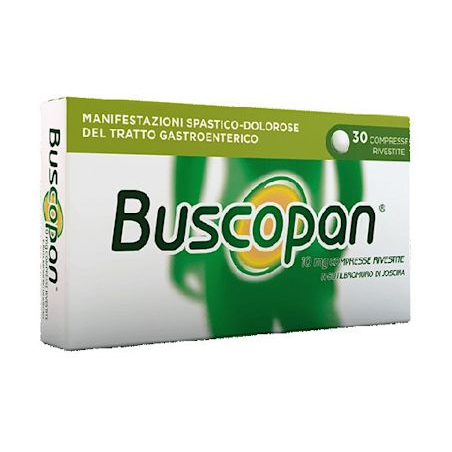 Confezione da 30 compresse 10 mg di Buscopan Di Bb Farma Confezione da 30 compresse 10 mg di Buscopan Di Bb Farma