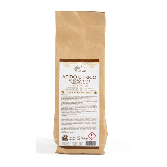 Confezione da 500g di Acido Citrico Anidro Puro Di officina Naturae