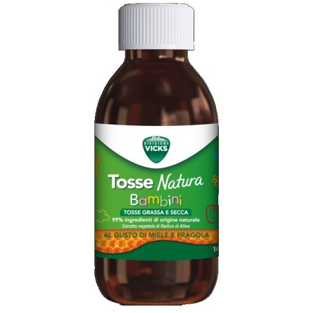 Flacone da 140 Ml di Vicks Tosse Natura Bambini al gusto di Fragola e miele di Procter & gamble Flacone da 140 Ml di Vicks Tosse Natura Bambini al gusto di Fragola e miele di Procter & gamble