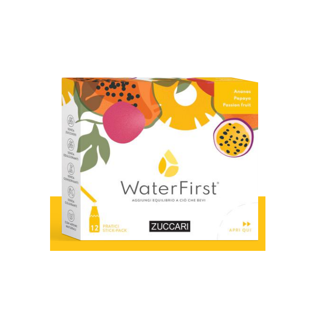 Zuccari Water First Ananas-papaya-passion Fruit 12 Stick Pack