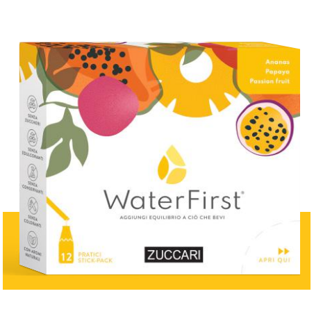 Zuccari Water First Ananas-papaya-passion Fruit 12 Stick Pack