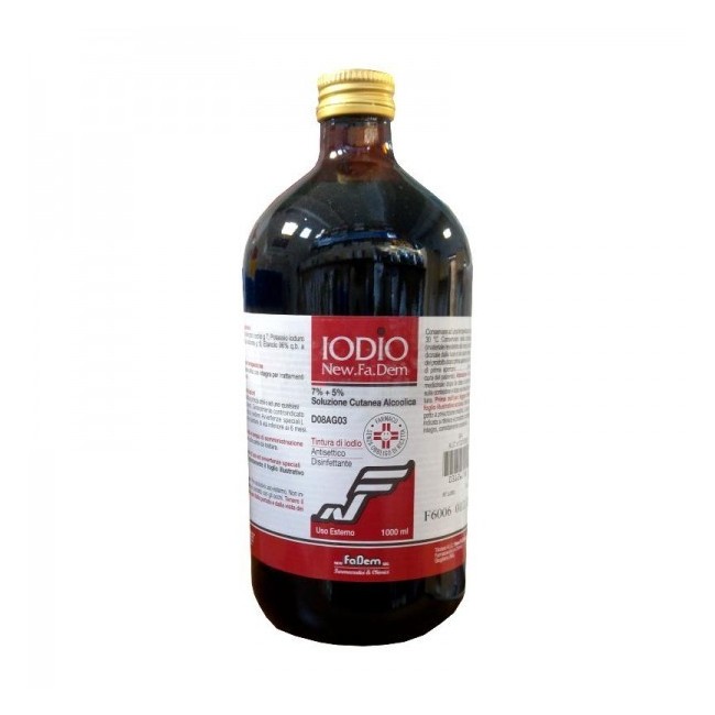 New Fa. Dem. Iodio New.fa.dem. 7% + 5% Soluzione Cutanea Alcolica, Flacone Da 20 Ml Iodio New.fa.dem. 7% + 5% Soluzione Cutanea