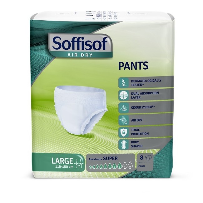 Silc Pannolone Soffisof Air Dry Pants Large 110-150cm Assorbenza Super 8 Pezzi