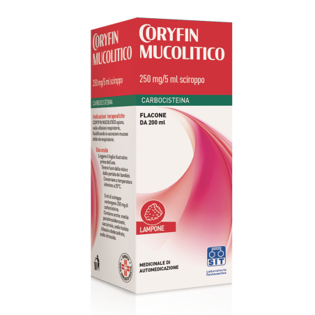 sciroppo da 200 ml Coryfin Mucolitico 250 Mg/5 Ml