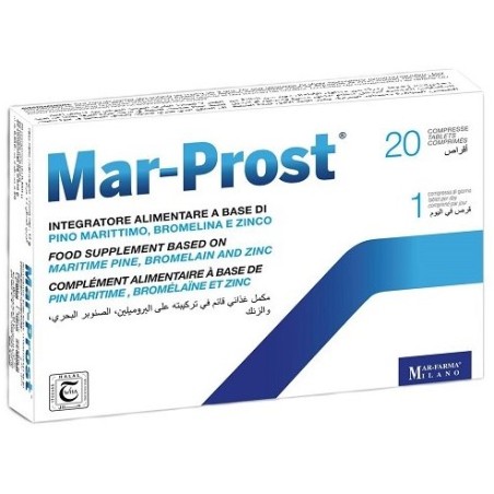 Mar-Prost Integratore alimentare di bromelina e pino marittimo. 20 compresse Mar-Prost Integratore alimentare di bromelina e pino marittimo. 20 compresse