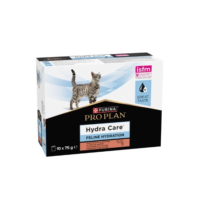 Confezione da 10 sacchetti da 75 g di Purina Proplan Feline Hydra Care salmone