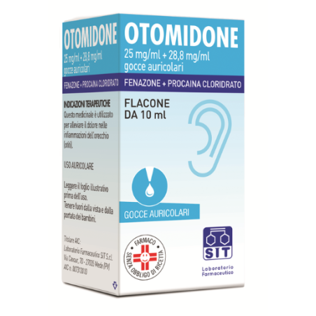 gocce auricolari da 10 ml Otomidone 25 Mg/ml + 28,8 Mg/ml