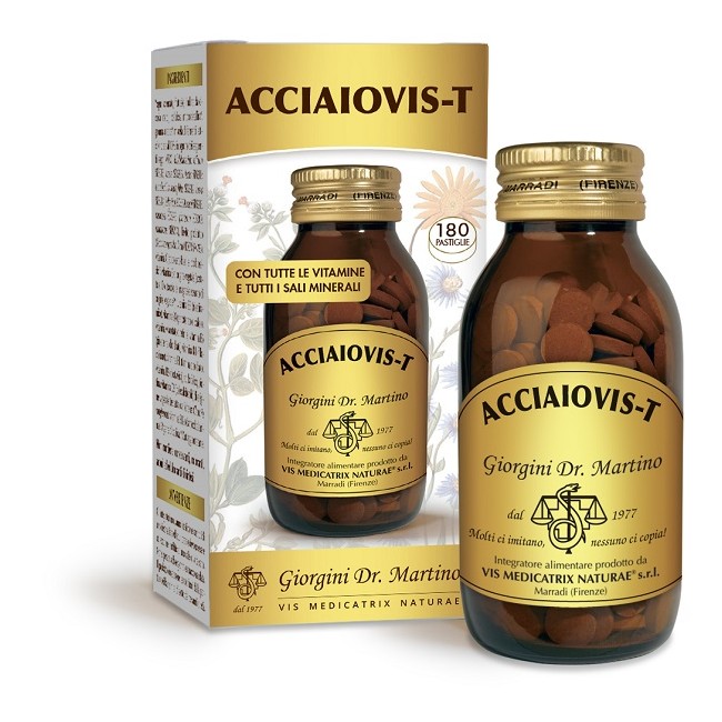 Flacone da 180 pastiglie di Acciaiovis-t di Dr. Giorgini