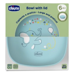 Confezione di Ciotola con coperchio Chicco Azzurro