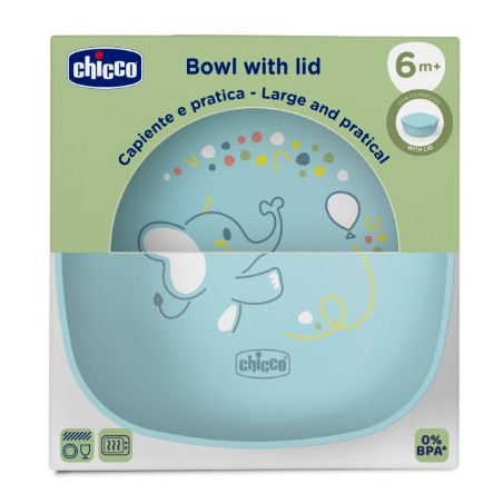 Confezione di Ciotola con coperchio Chicco Azzurro Confezione di Ciotola con coperchio Chicco Azzurro