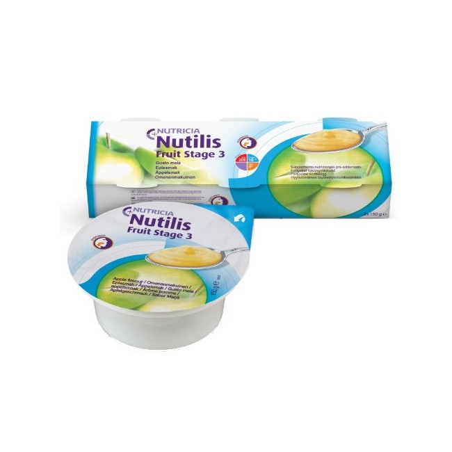 confezione da 3 vasetti da 150 g di Nutilis Fruit stage 3 di danone nutricia
