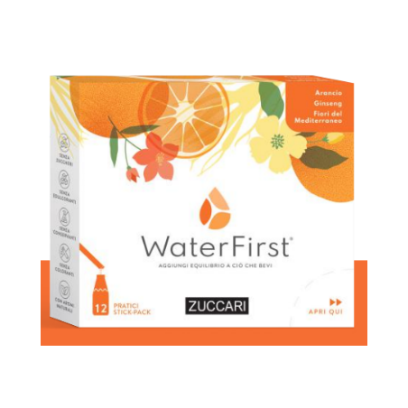 Zuccari Water First Arancia-ginseng-fiori Mediterraneo 12 Stick Pack