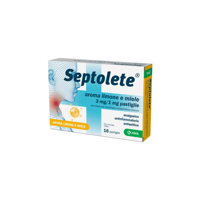 16 pastiglie Septolete Aroma Limone E Miele