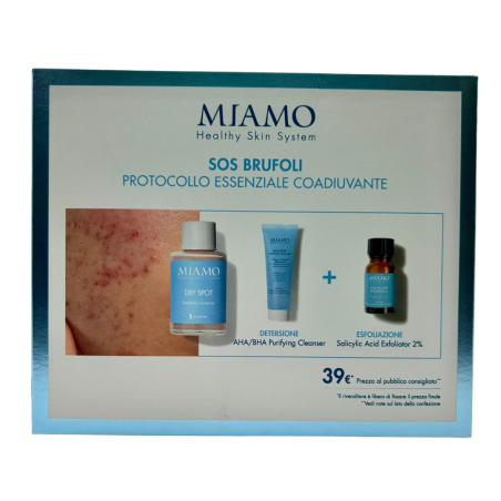 cofanetto SOS brufoli dry spot+detersione+esfoliazione Miamo