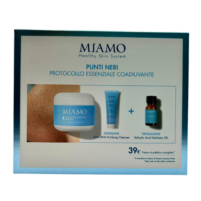 cofanetto punti neri maschera+detersione+esfoliazione Miamo