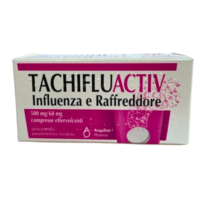 Angelini Tachifluactiv Influenza E Raffreddore 500 Mg/60 Mg Compresse Effervescentiparacetamolo/pseudoefedrina Cloridrato