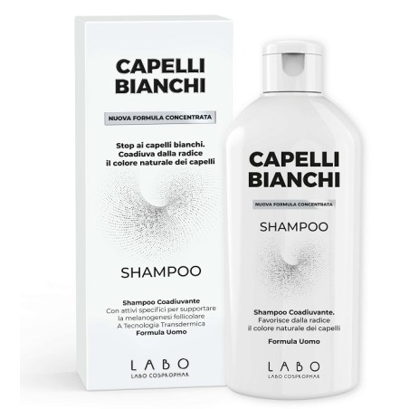 flacone shampoo uomo 200ml capelli bianchi Labo