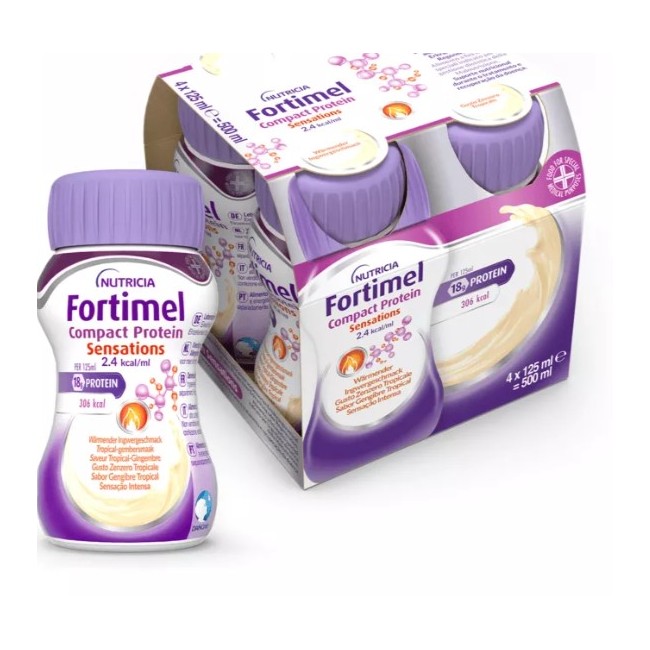 4 brick da 125 Ml di fortimel Compact Protein zenzero tropical di Danone nutricia