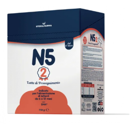 confezione da 750 g di N5 latte in polvere 6-12 mesi