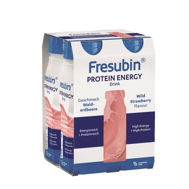 confezione da 4 flaconi x 200 ml di Fresubin Protein Energy gusto fragola
