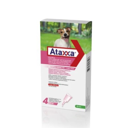 Confezione da 4 pipette di Soluzione Spot-on per Cani 4-10 Kg Ataxxa da Krka Confezione da 4 pipette di Soluzione Spot-on per Cani 4-10 Kg Ataxxa da Krka