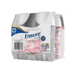 4 Bottiglie da 220ml di Abbott Ensure Plus Advance Gusto Fragola