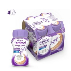 confezione da 4 bottiglie di Fortimel Compact protein gusto caffè di danone