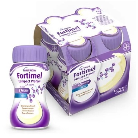 confezione da 4 bottiglie di fortimel Compact Protein gusto banana di Danone confezione da 4 bottiglie di fortimel Compact Protein gusto banana di Danone