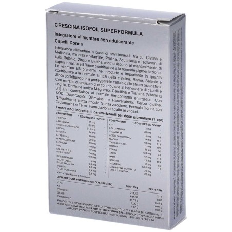 Labo Crescina Integratore Isofol Superformula Donna 30 Compresse 30 G